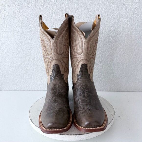 NEW Rod Patrick Mens Cowboy Boots 15AAA Brown Mocha Bison Leather Western RPM122 - Picture 5 of 12